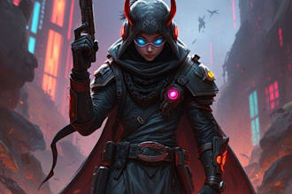 design fantasy and cyberpunk character