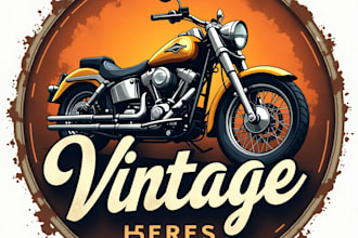 design high quality vintage motorcycle logo with my fastest delivery