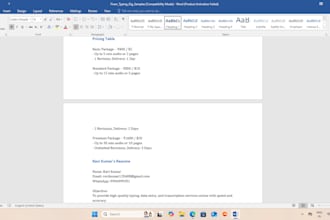 do fast typing, retyping, scanned document to word work