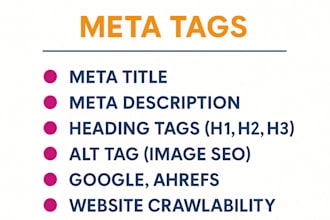 do onpage seo,meta tags,meta title,h1,h2,h3,alt txt and meta description