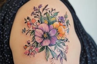 draw custom traditional tattoo design for you