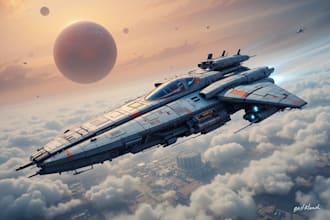 drawing a sci fi spaceship art