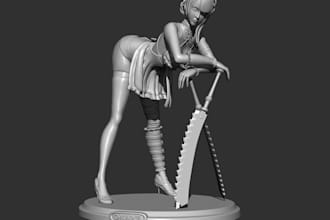 design 3d posed nsfw character,anime adult collectible figurine,erotic model stl