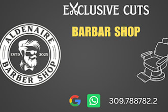 do outstanding, professional barbar logo for your business