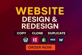 design, redesign, and clone shopify, wix, elementor, wordpress website design