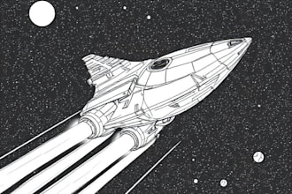 design a spaceship, sci fi illustration and sci fi art