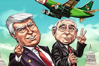 do a political cartoon or caricature design