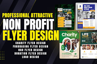 design non profit flyer, charity flyer, fundraising flyer, donation flyer, ngo