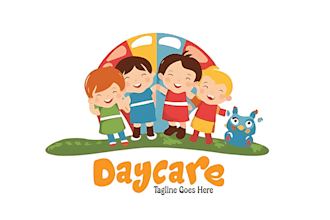 do modern childcare daycare school baby store children toyshop kids logo design