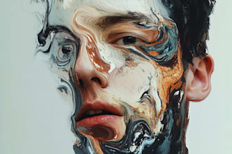 draw a digital abstract art illustration