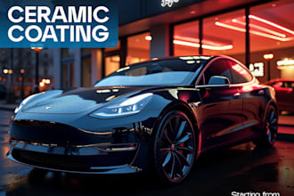 design car wash, car detailing, car rental service flyers