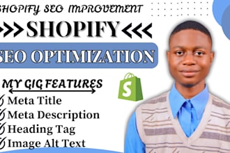 write shopify seo optimized product description, title, improve shopify ranking