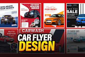 design eye catching car wash, detailing, auto services flyer and posters