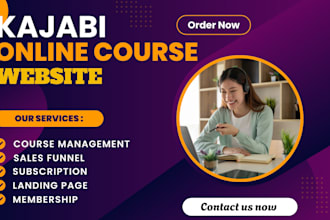 build kajabi website, kajabi online course, landing page and sales funnel