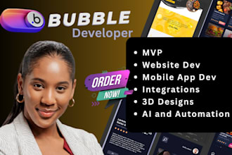 develop a custom bubble io, bubble website, bubble app bubble io landing page
