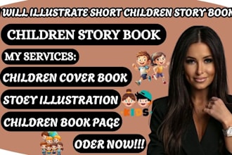 illustrate children story book illustrating short  children story book