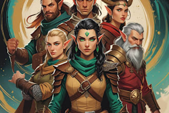 design character fantasy illustration for dnd party