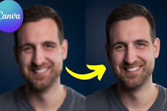 do photo enhancement for using adobe photoshop and canva