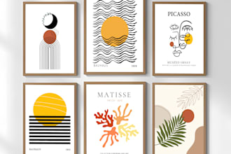 design printable minimalist boho wall art for etsy shop