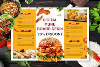 create or design digital restaurant food menu animations for you