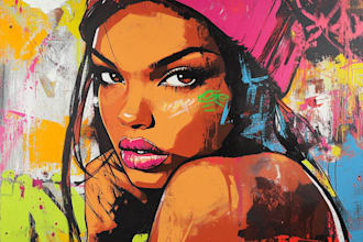 design custom multi layer graffiti portrait