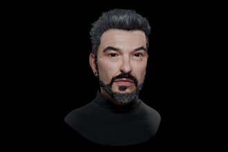 sculpt realistic 3d head, bust, statues, bust model, 3d face model for 3d print