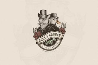 create a retro vintage custom beer brewery brand logo design