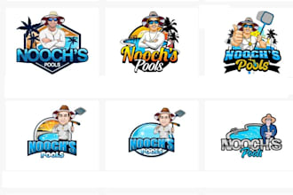 do pro swimming pool, pool cleaning, pool repair logo design