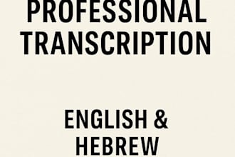 transcribe audio or video to text in to english or hebrew