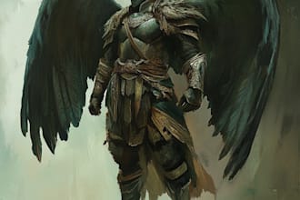 paint a character illustration in a fantasy world