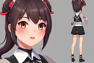 design and rig pro live2d vtuber model character anime style