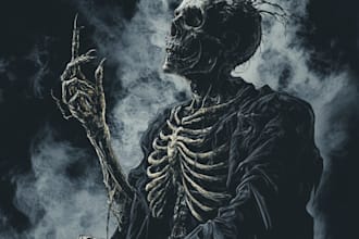 do awesome artwork for dark art, horror, creepy illustration