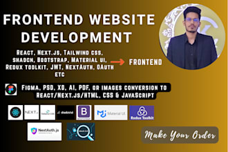 be frontend website developer react next js html css javascript etc