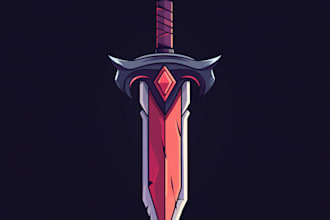 draw fantasy game logo with cool unique magic style