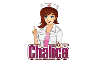 design a cute nurse cartoon logo