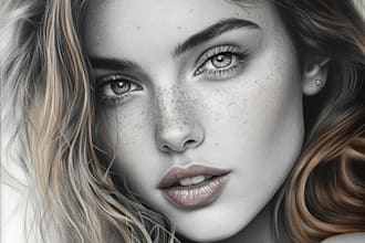 draw realistic pencil sketch portrait from a photo