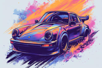 do environmental concept art, vehicle t shirt design