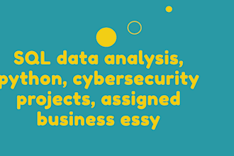 do sql data analysis, python, cybersecurity projects, assigned business essy