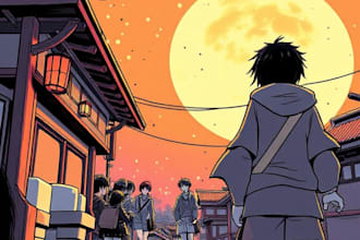 do sfw nsfw anime comic in anime manga style, comic page