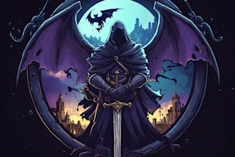 create fantasy game logo with cool unique magic style