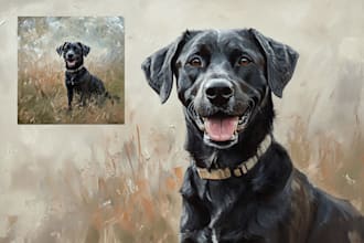 do your custom pet portrait in may style