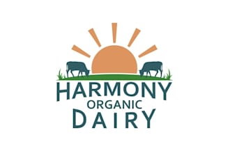 design professional organic dairy farm logo
