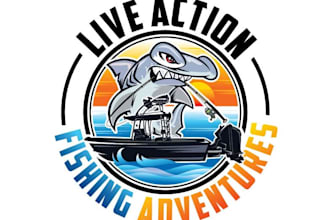 do fishing adventures and fishing charter logo design