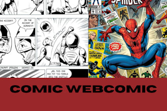 make comic, webcomic, webtoon in manga style for you