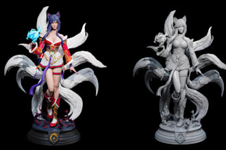 sculpt 3d character model stl file 3d design for 3d printing in zbrush blender