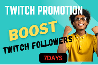 twitch channel promotion grow fast real views  followers live viewers via kick