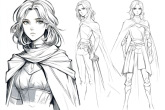 create anime or manga cartoon sketch