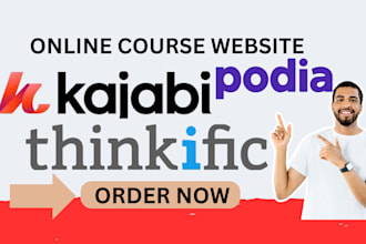 do podia website kajabi thinkifc teachable mighty network online course website