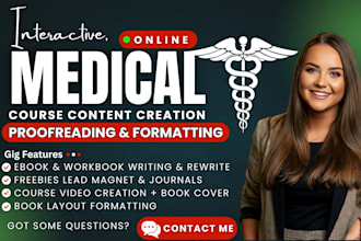 write, format and design your medical course ebook, journal, handbook for print
