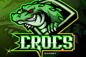 design amazing mascot crocodile logo